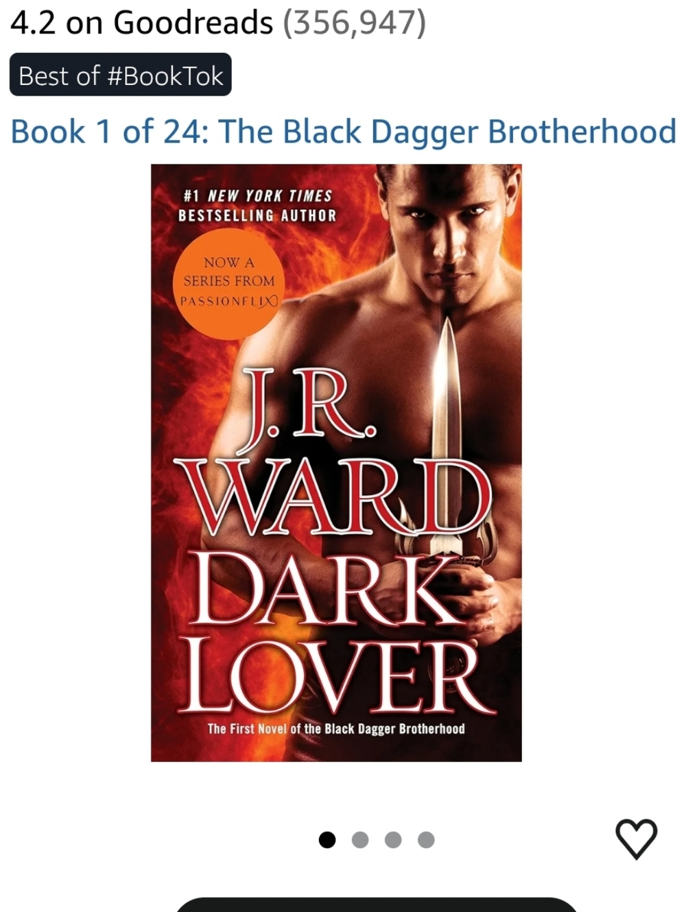 J.R. Ward "Dark Lover" Hardcover Book